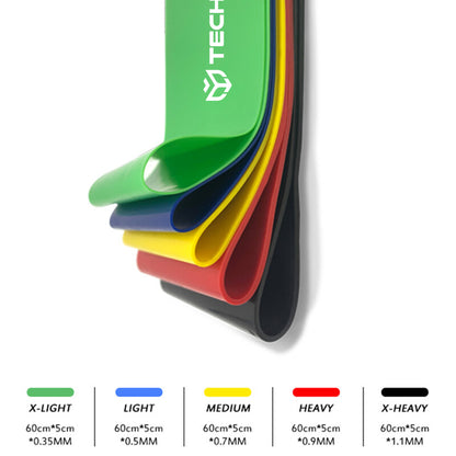 Fitness elastická páska Techsuit TS-01, sada 5 kusů, vícebarevná