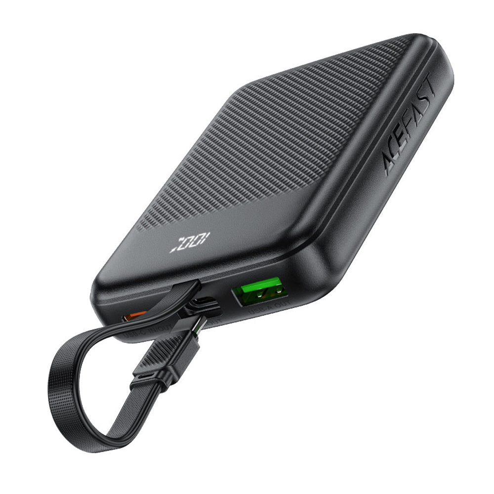 Externí baterie Acefast M13, 10000mAh, 22.5W, QC + PD, 1 x USB-A - 2 x USB-C, černá