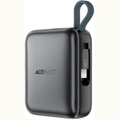Externí baterie Acefast M23, 10000mAh, 22.5W, QC + PD, 1 x Lightning - 2 x USB-C, šedá