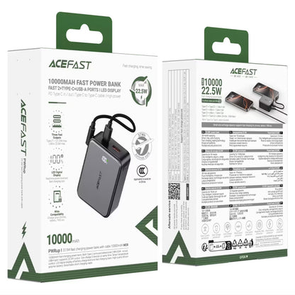 Externí baterie Acefast M28, 10000mAh, 22.5W, QC + PD, 1 x USB-A - 2 x USB-C, černá