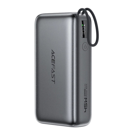 Externí baterie Acefast M34, 20000mAh, 45W, QC + PD, 1 x USB-A - 2 x USB-C, šedá