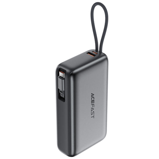 Externí baterie Acefast M34, 20000mAh, 45W, QC + PD, 1 x USB-A - 2 x USB-C, šedá
