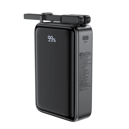 Externí baterie Acefast M4, 20000mAh, 67W, PD, 1 x USB-A - 2 x USB-C, černá