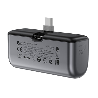 Externí baterie Acefast M9, 5000mAh, 20W, PD, 2 x USB-C, černá