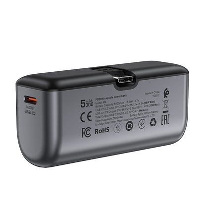 Externí baterie Acefast M9, 5000mAh, 20W, PD, 2 x USB-C, černá