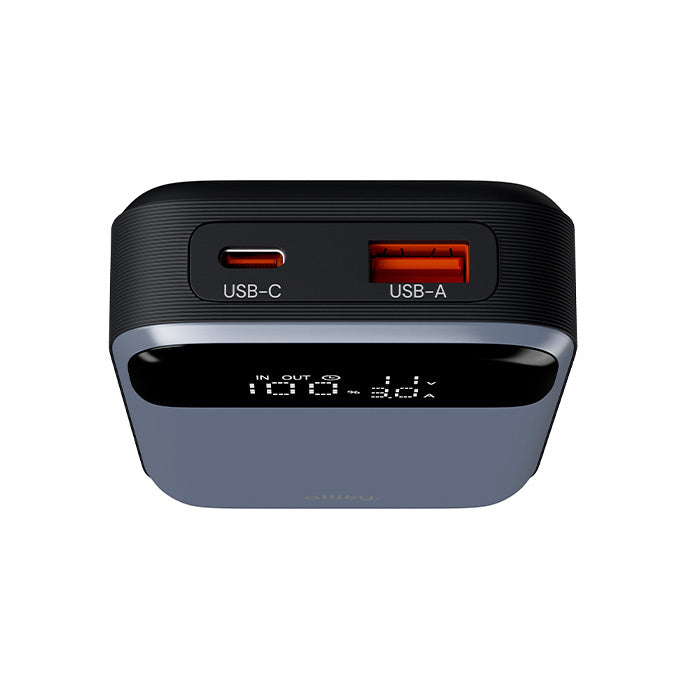 Externí baterie Allity. APB-200 PocketPower, 10000mAh, 33W, QC + PD, 1 x USB-A - 1 x USB-C, Šedá