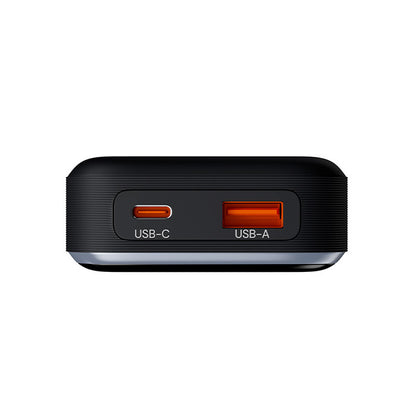 Externí baterie Allity. APB-200 PocketPower, 10000mAh, 33W, QC + PD, 1 x USB-A - 1 x USB-C, Šedá