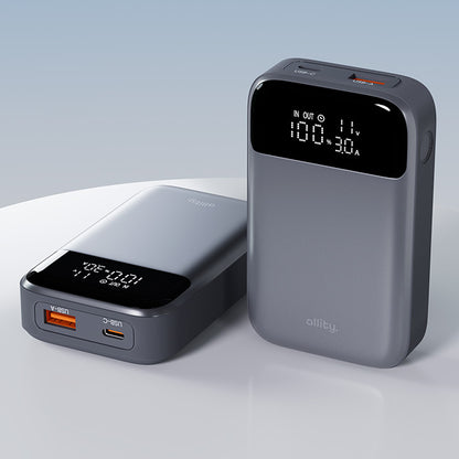 Externí baterie Allity. APB-200 PocketPower, 10000mAh, 33W, QC + PD, 1 x USB-A - 1 x USB-C, Šedá