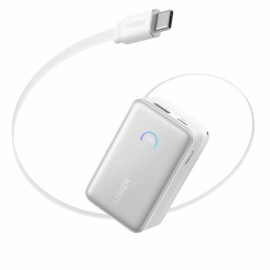 Externí baterie Anker Nano, 10000mAh, 45W, QC + PD, 1 x USB-A - 1 x USB-C, Bílá A1638H21