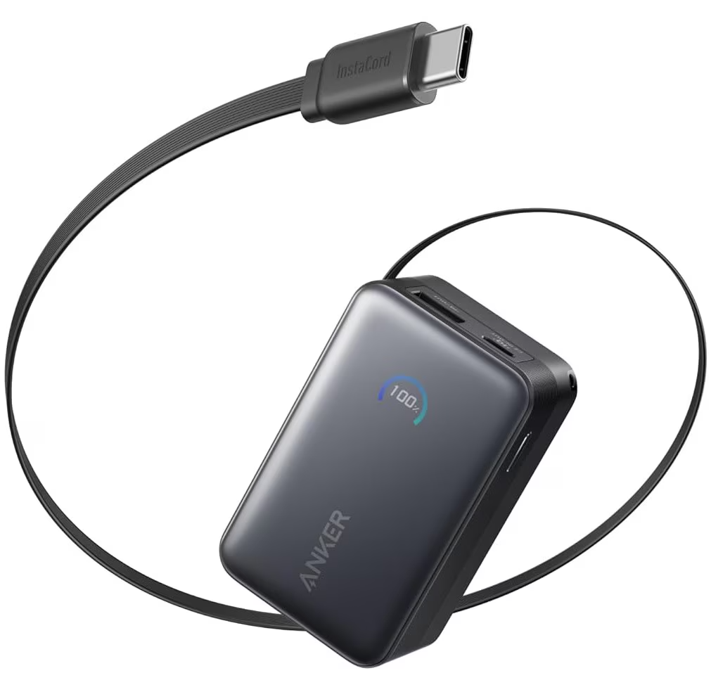 Externí baterie Anker Nano, 10000mAh, 45W, QC + PD, 1 x USB-A - 1 x USB-C, Černá A1638H11