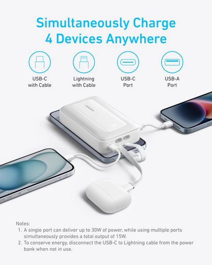 Powerbanka Anker Zolo, 20000 mAh, 30 W, QC + PD, 1× Lightning – 1× USB-A – 2× USB-C, černá A1681012