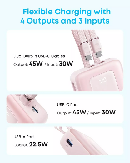 Externí baterie Anker Zolo, 20000mAh, 45W, QC + PD, 1 x USB-A - 3 x USB-C, Černá A1681H12