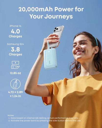 Powerbanka Anker Zolo, 20000 mAh, 45 W, QC + PD, 1× USB-A – 3× USB-C, černá A110MH12