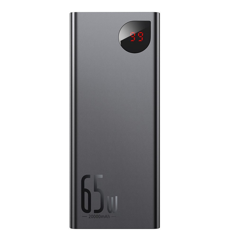 Externí baterie Baseus Adaman, 20000mAh, 65W, QC + PD, 1 x USB-C - 2 x USB-C, Černá, Znovu zapečetěná PPIMDA-D01