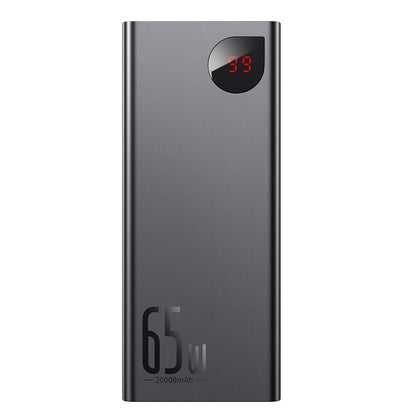 Externí baterie Baseus Adaman, 20000mAh, 65W, QC + PD, 1 x USB-C - 2 x USB-C, Černá, Znovu zapečetěná PPIMDA-D01