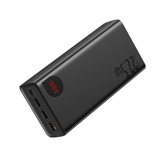 Externí baterie Baseus Adaman, 40000mAh, 22.5W, QC + PD, 1 x USB-C - 3 x USB-A, Černá