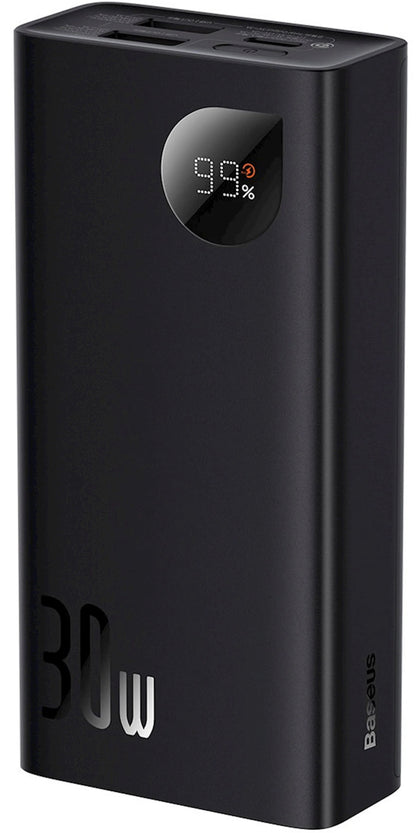 Externí baterie Baseus Adaman2, 10000mAh, 30W, QC + PD, 1 x USB-C - 2 x USB-A, černá PPAD040101