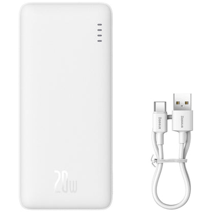 Externí baterie Baseus Airpow, 10000mAh, 20W, QC + PD, 1 x USB-A - 1 x USB-C, bílá
