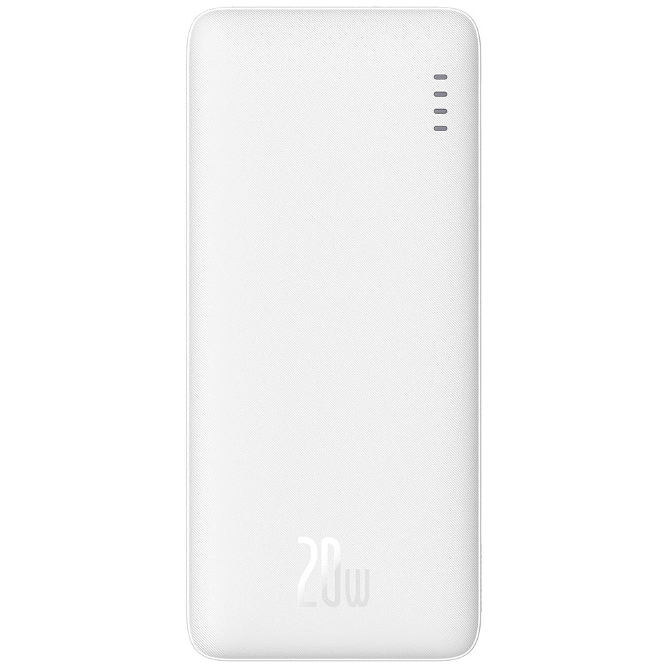 Externí baterie Baseus Airpow, 10000mAh, 20W, QC + PD, 1 x USB-A - 1 x USB-C, bílá