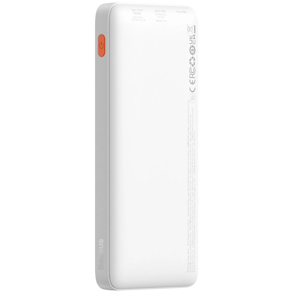 Externí baterie Baseus Airpow, 10000mAh, 20W, QC + PD, 1 x USB-A - 1 x USB-C, bílá