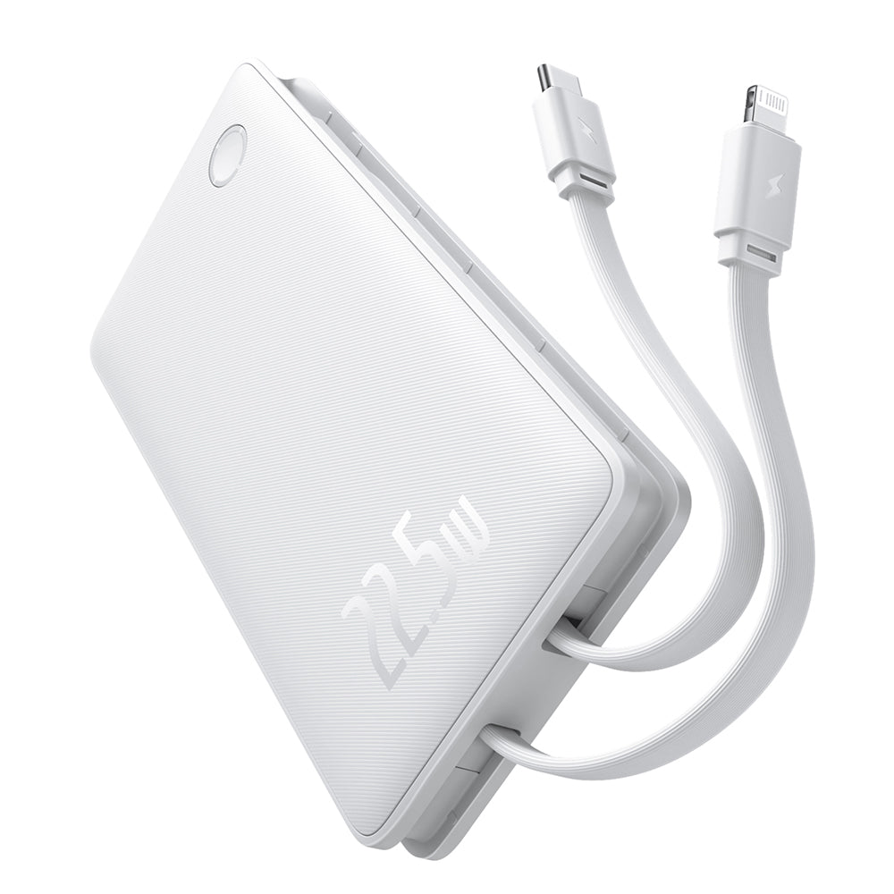 Externí baterie Baseus Airpow Lite, 10000mAh, 22.5W, QC + PD, 1 x Lightning - 1 x USB-A - 2 x USB-C, Bílá P10067501213-00