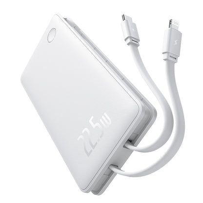 Externí baterie Baseus Airpow Lite, 10000mAh, 22.5W, QC + PD, 1 x Lightning - 1 x USB-A - 2 x USB-C, Bílá P10067501213-00