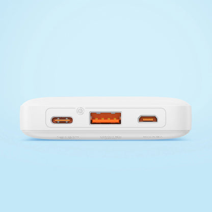 Externí baterie Baseus Airpow, 10000mAh, 20W, QC + PD, 1 x USB-A - 1 x USB-C, bílá