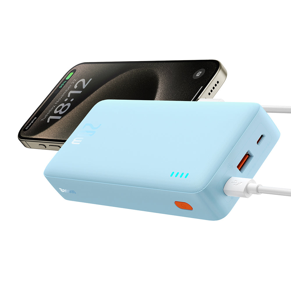 Externí baterie Baseus Airpow, 20000mAh, 20W, QC + PD, 1 x USB-A - 1 x USB-C, Modrá P10022804313-00