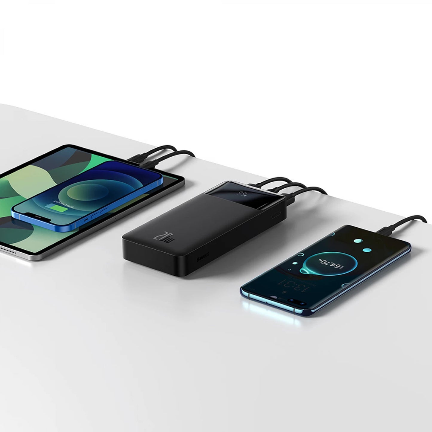 Baseus Bipow External Battery, 20000mAh, 20W, QC + PD, 1 x USB-C - 2 x USB-A, Black PPBD050501
