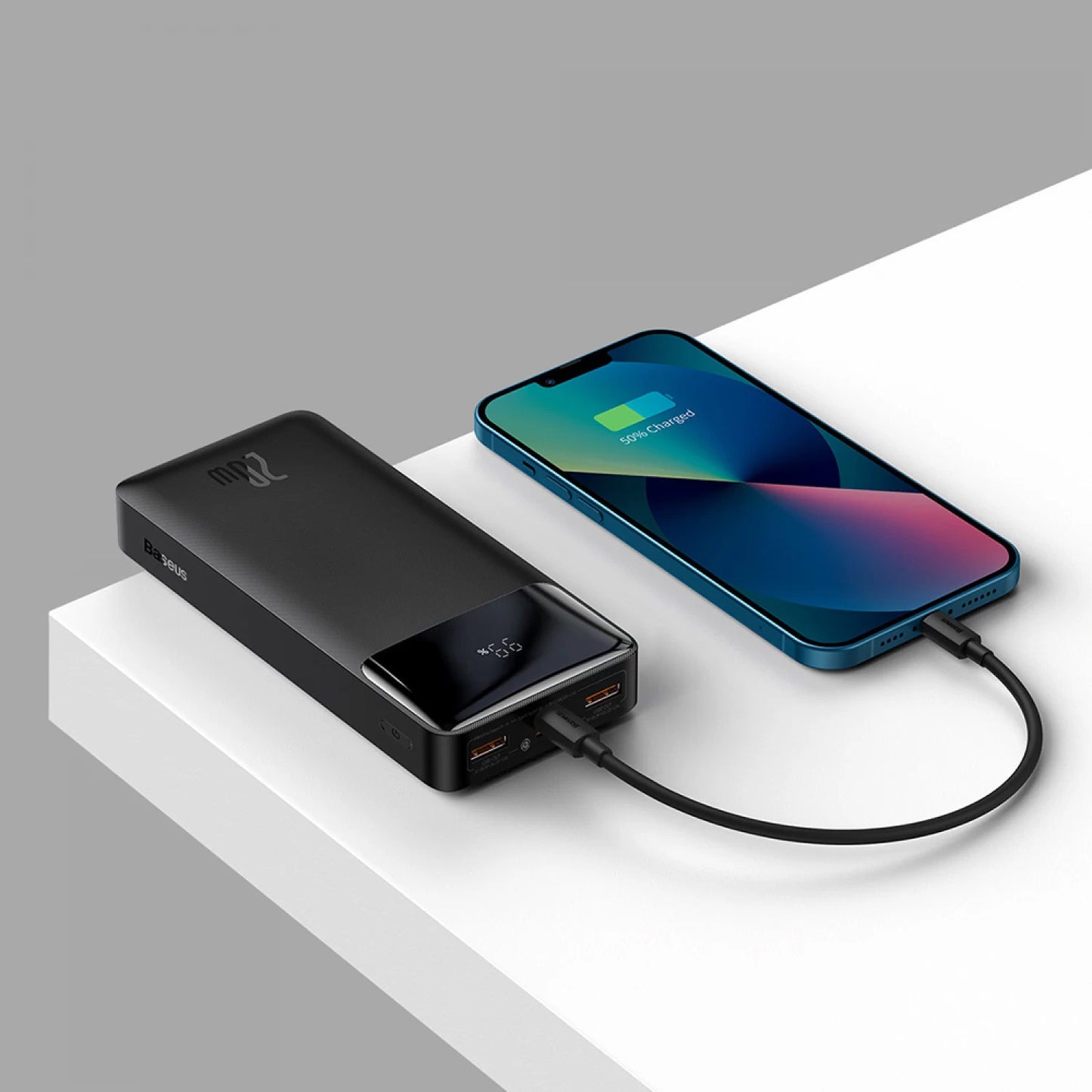 Baseus Bipow External Battery, 20000mAh, 20W, QC + PD, 1 x USB-C - 2 x USB-A, Black PPBD050501