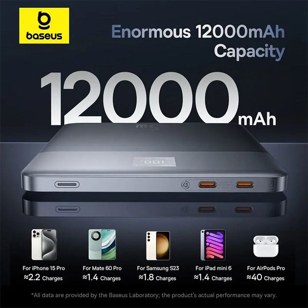 Externí baterie Baseus Blade 2, 12000mAh, 65W, PD, 2 x USB-C, oranžová P10063801733-00