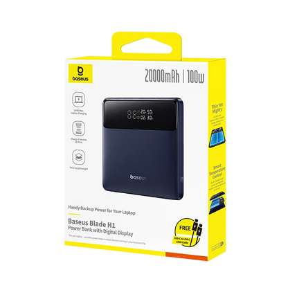 Externí baterie Baseus Blade H1, 20000mAh, 100W, QC + PD, 2 x USB-A - 2 x USB-C, černá P10021604123-00