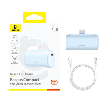 Externí baterie Baseus Compact, 5000mAh, 20W, PD, 2 x USB-C, Modrá P10068306313-00