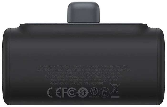 Externí baterie Baseus Compact, 5000mAh, 20W, PD, 2 x USB-C, Černá P10068306113-00