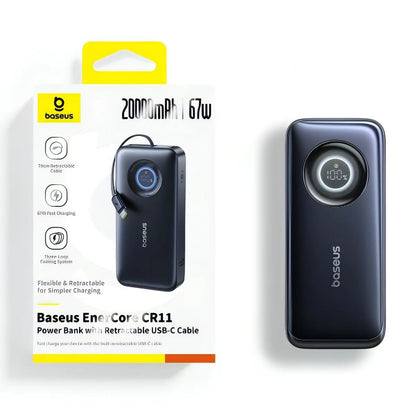 Externí baterie Baseus EnerCore CR11, 20000mAh, 67W, PD, 2 x USB-C, Černá E0027H00