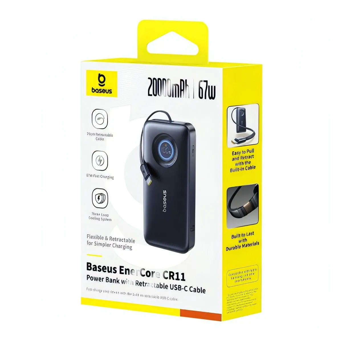 Externí baterie Baseus EnerCore CR11, 20000mAh, 67W, PD, 2 x USB-C, Černá E0027H00