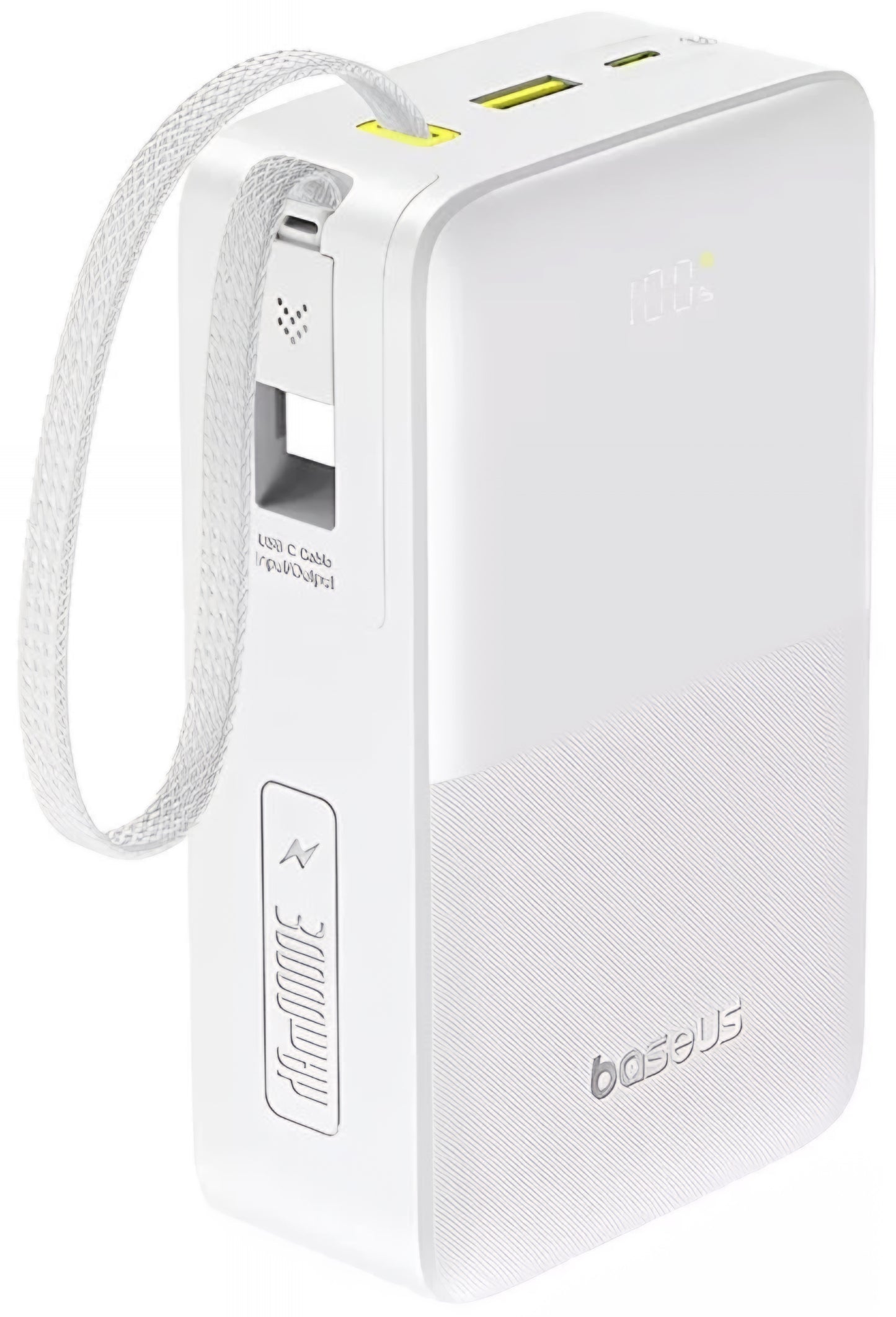 Externí baterie Baseus EnerFill Bipow2 Pro, 30000mAh, 22.5W, QC + PD, 1 x USB-A - 2 x USB-C, Bílá E0028101