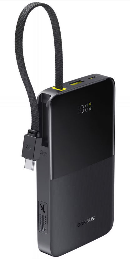 Externí baterie Baseus EnerFill Bipow2 Pro, 10000mAh, 22.5W, QC + PD, 1 x USB-A - 2 x USB-C, Černá E0027600