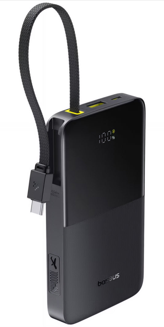 Externí baterie Baseus EnerFill Bipow2 Pro, 10000mAh, 22.5W, QC + PD, 1 x USB-A - 2 x USB-C, Černá E0027600