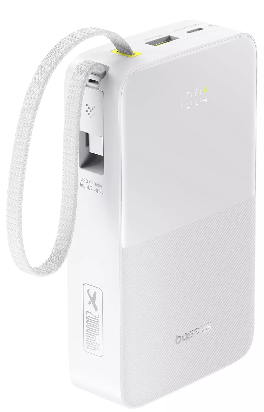 Externí baterie Baseus EnerFill Bipow2 Pro, 20000mAh, 22.5W, QC + PD, 1 x USB-A - 2 x USB-C, Bílá E0027700