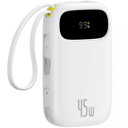 Externí baterie Baseus EnerFill FC31, 20000mAh, 45W, QC + PD, 1 x Lightning - 1 x USB-A - 2 x USB-C, Bílá P10082105213-00