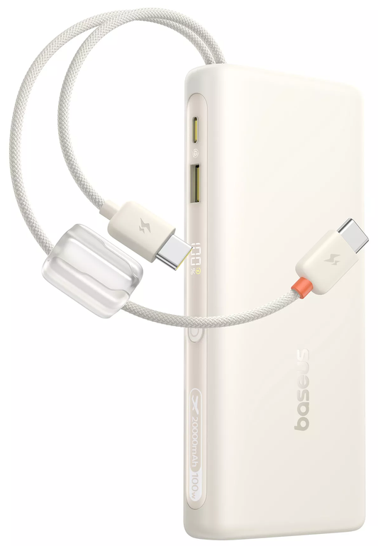 Externí baterie Baseus EnerFill FC41, 20000mAh, 100W, QC + PD, 1 x USB-A - 3 x USB-C, bílá E0028N04