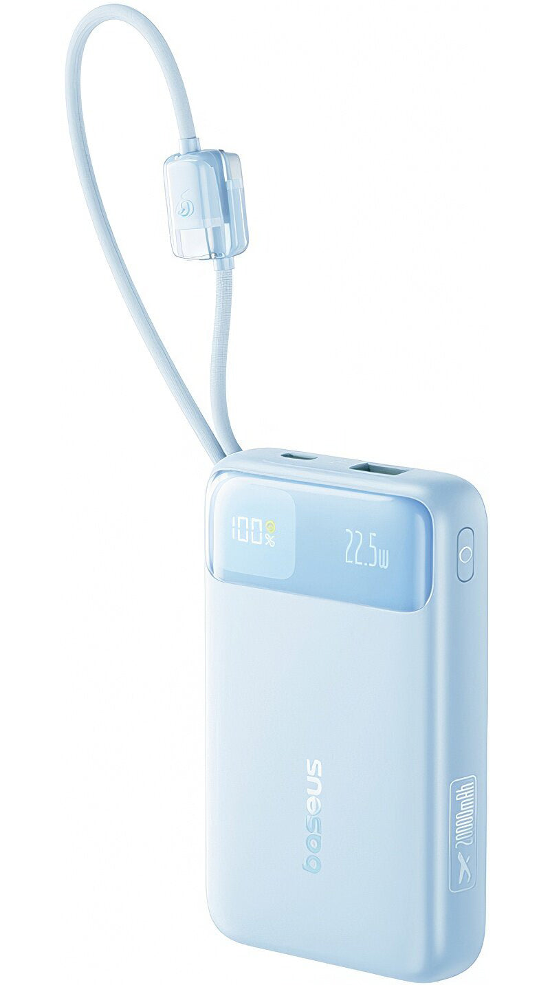 Externí baterie Baseus EnerFill FC11, 20000mAh, 22,5W, QC + PD, 1 x Lightning - 1 x USB-A - 2 x USB-C, modrá E0027S06