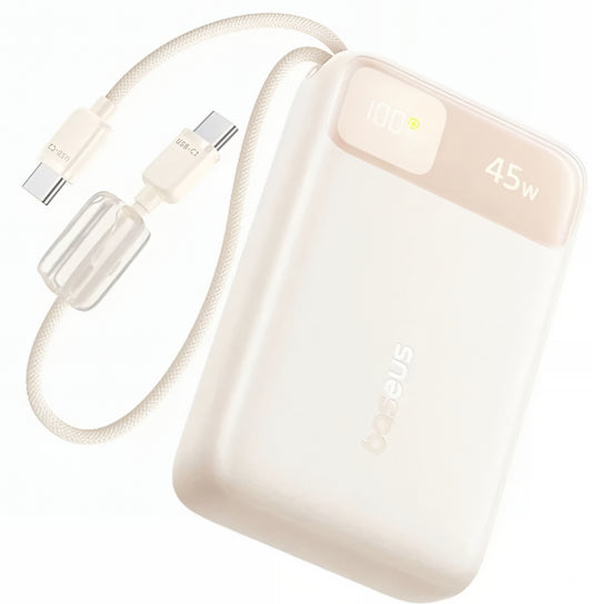 Externí baterie Baseus EnerFill FC11, 20000mAh, 45W, QC + PD, 1 x USB-A - 3 x USB-C, Béžová E0031101