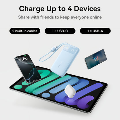 Externí baterie Baseus EnerFill FC11, 20000mAh, 22,5W, QC + PD, 1 x Lightning - 1 x USB-A - 2 x USB-C, modrá E0027S06