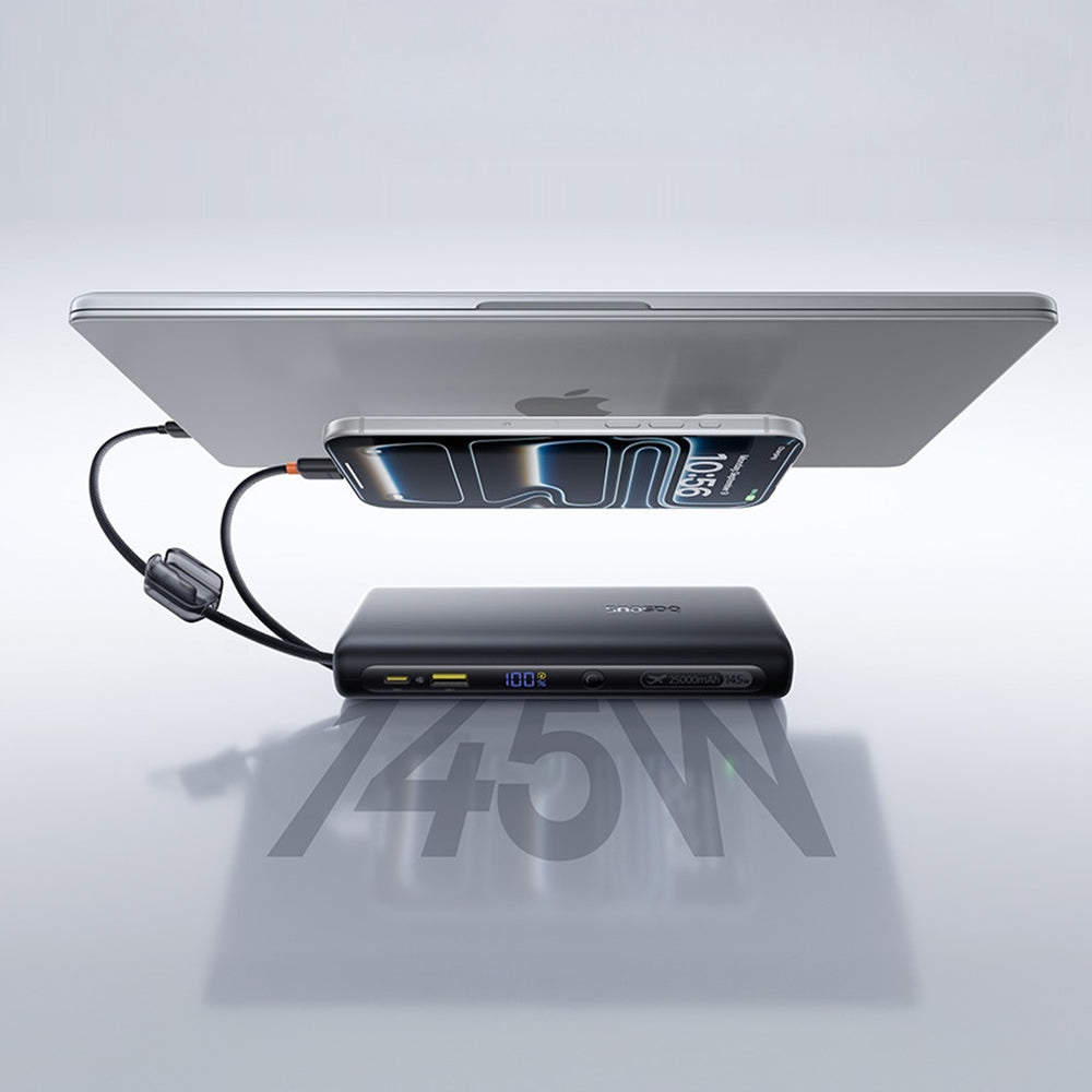 Externí baterie Baseus EnerFill FC41, 25000mAh, 145W, QC + PD, 1 x USB-A - 3 x USB-C, Černá E0028H03