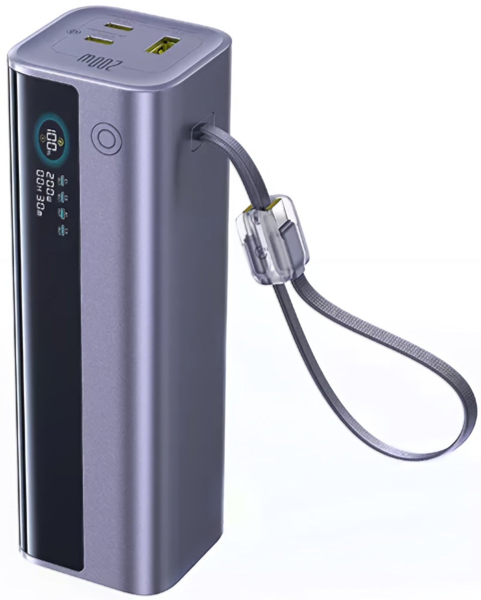 Baseus EnerGeek GR11 External Battery, 25000mAh, 200W, QC + PD, 1 x USB-A - 3 x USB-C, Gray E0028Q00