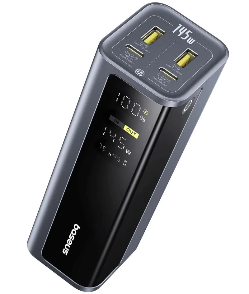 Externí baterie Baseus EnerGeek GP12, 20800mAh, 145W, QC + PD, 2 x USB-A - 2 x USB-C, Šedá P10082109813-00