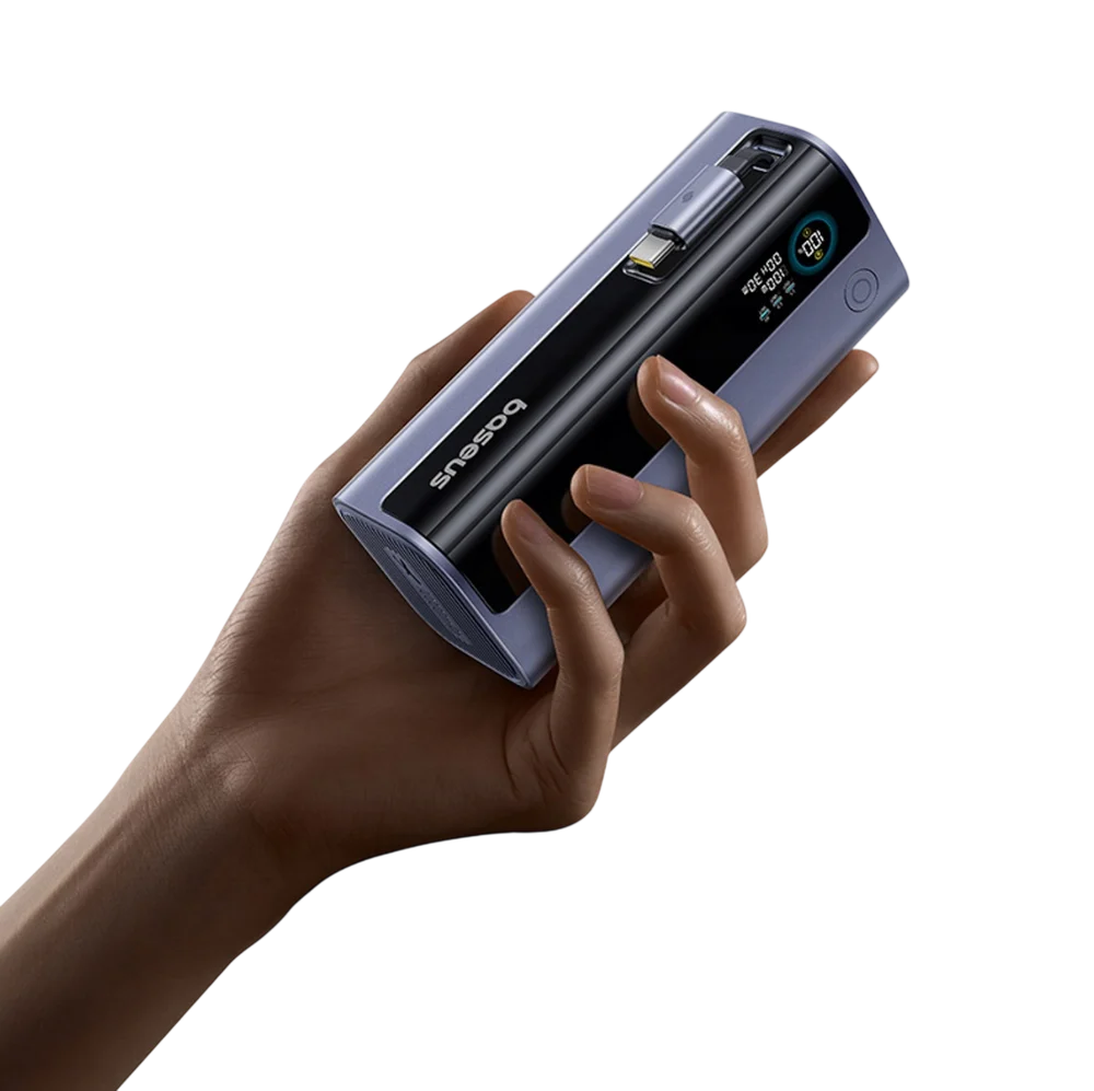 Baseus EnerGeek GR11 External Battery, 10000mAh, 100W, QC + PD, 1 x USB-A - 2 x USB-C, Gray E0027A01