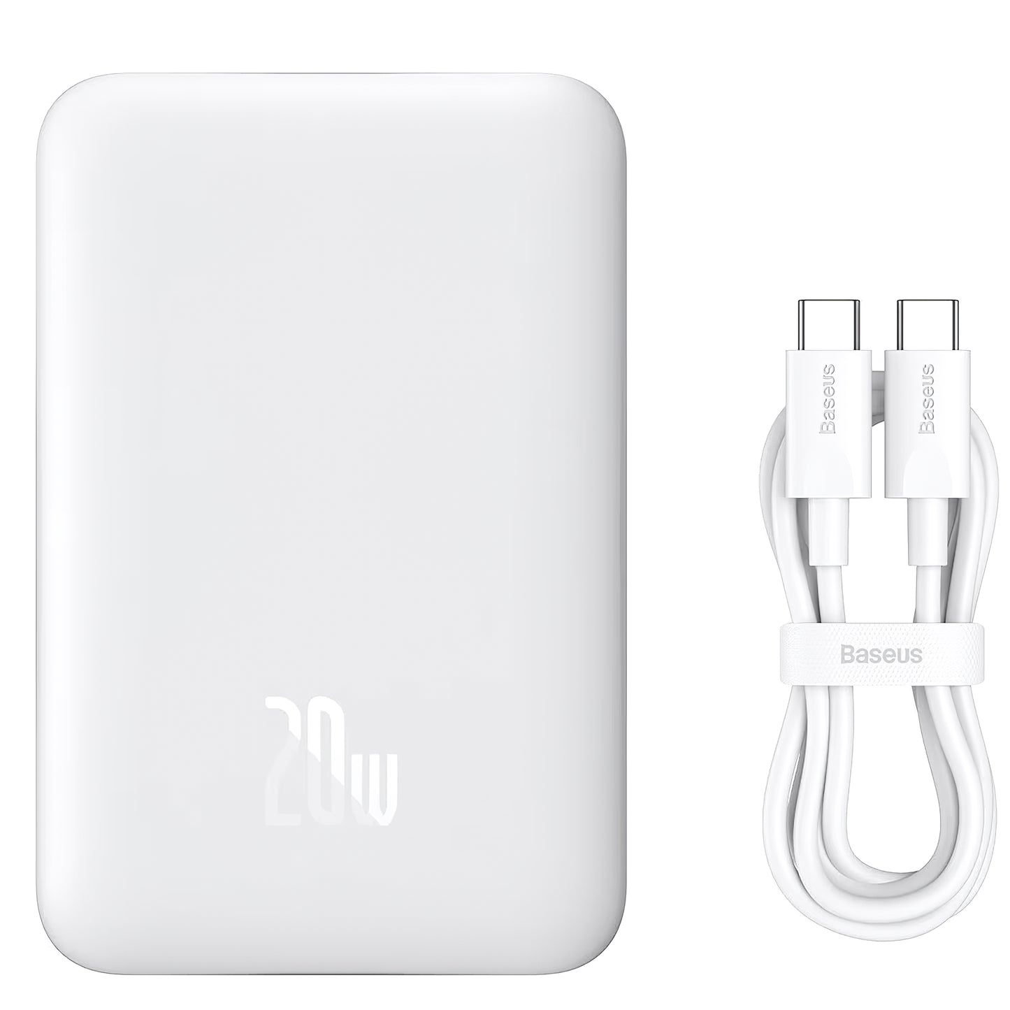 Externí baterie Baseus Magnetic Mini, 10000mAh, 20W, PD + FQI, 1 x USB-C, Bílá P10059001223-00